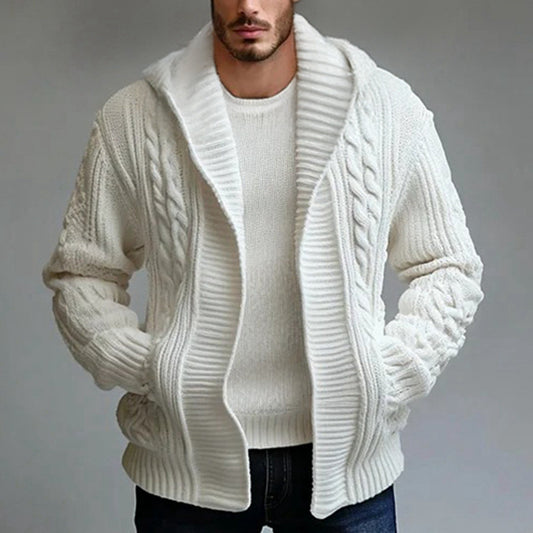 European And American Mens Twisted-knit Cardigan Sweater