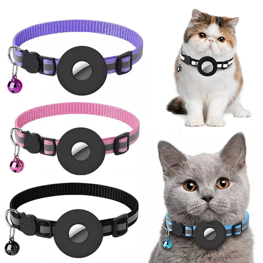 Reflective Collar Protective Air Tag Cat Dog Kitten Puppy Nylon Collar